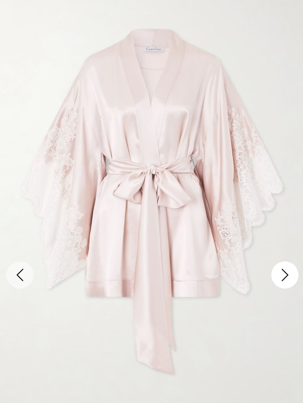 Carine Gilson Lace Blush Silk Robe Nwt Absolutely Gorgeous Large